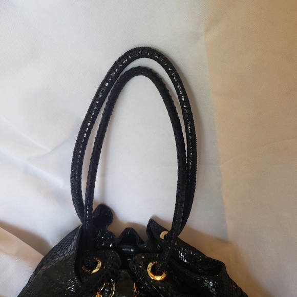 Michael Kors Black Snake Skin Hobo Large like new - Picture 4 of 10